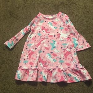 Gymboree pink unicorn nightgown pajamas 2T